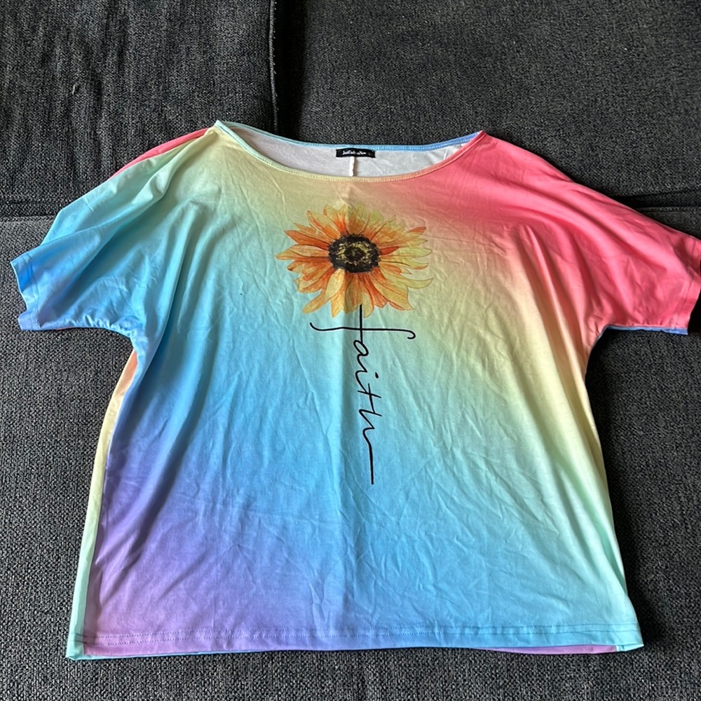 Rainbow, sunflower shirt
